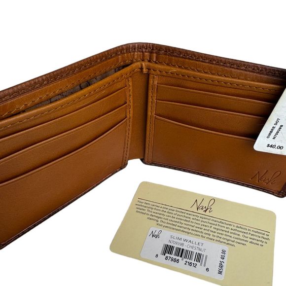 Patricia Nash Slin Bifold Wallet Ombre Dot Men's NWT NO Box - Picture 5 of 13